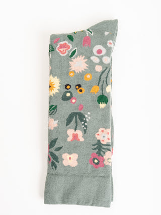 short sock - cedre w/ floral
