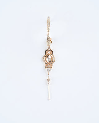 marquise and triangle diamond single hoop earring - diamond/gold