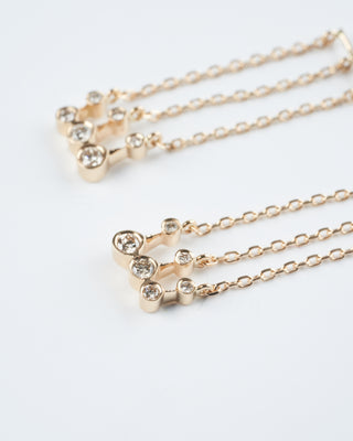 triple shine diamonds & chain earrings- set - diamond/ gold