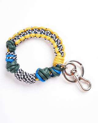 celtic knots key ring - fraser blue & yellow
