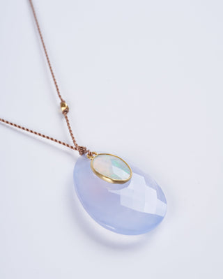 chalcedony and opal necklace