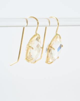 champagne citrine petal earrings