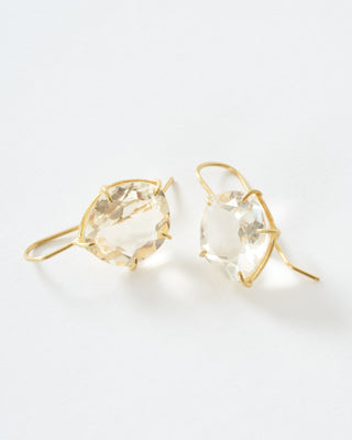champagne citrine petal earrings
