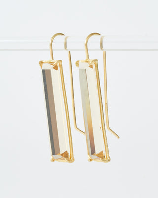 champagne citrine prism earrings