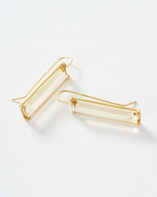 champagne citrine prism earrings