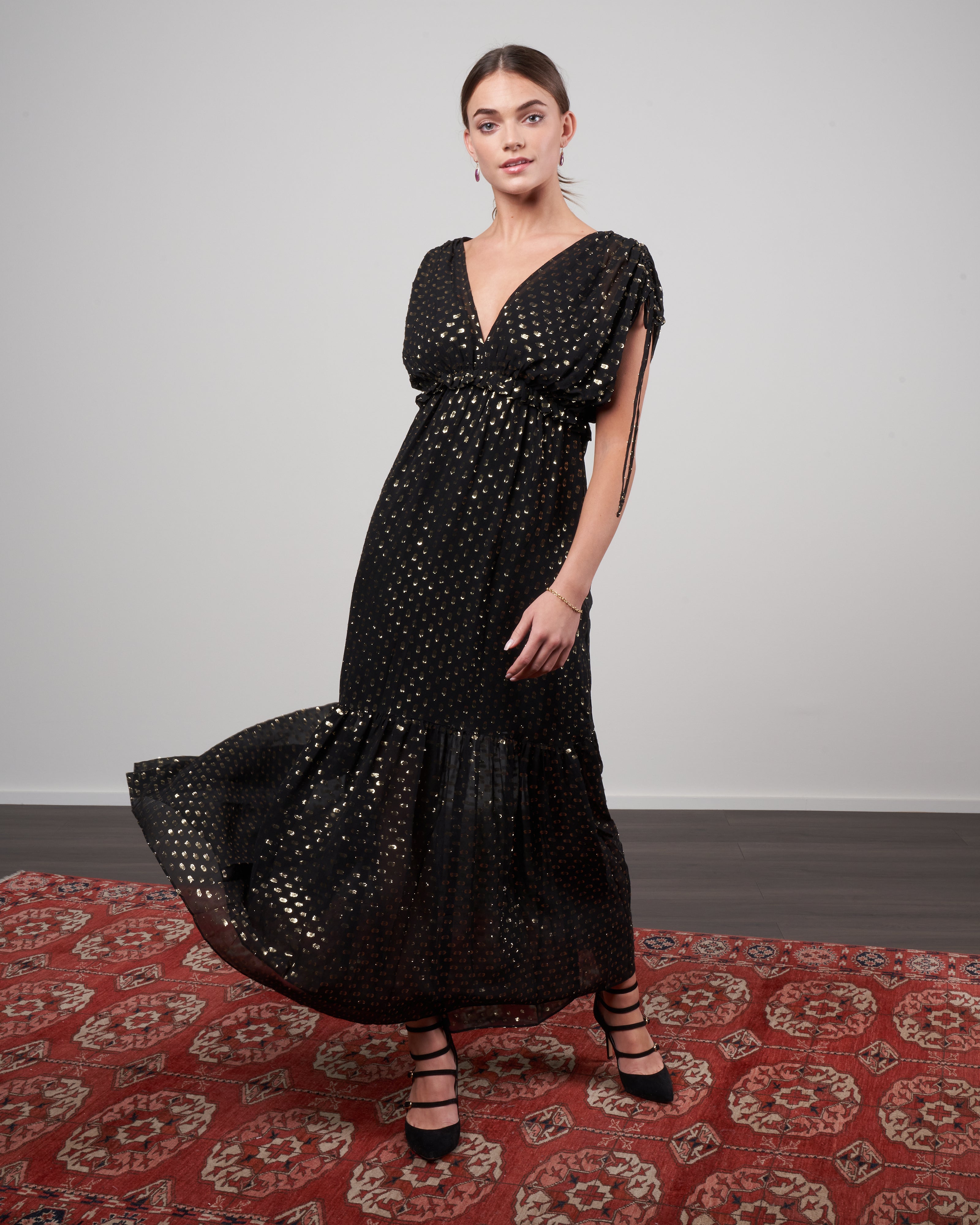 allegra gold sequin maxi dress Misha Allegra Sequin Maxi Dress