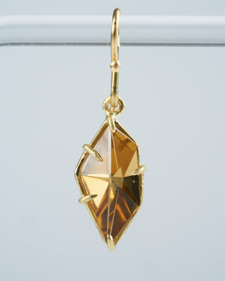 cinnamon quartz mini faceted geo drops - cinnamon/ gold
