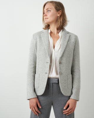 short wool jacquard jacket - perla