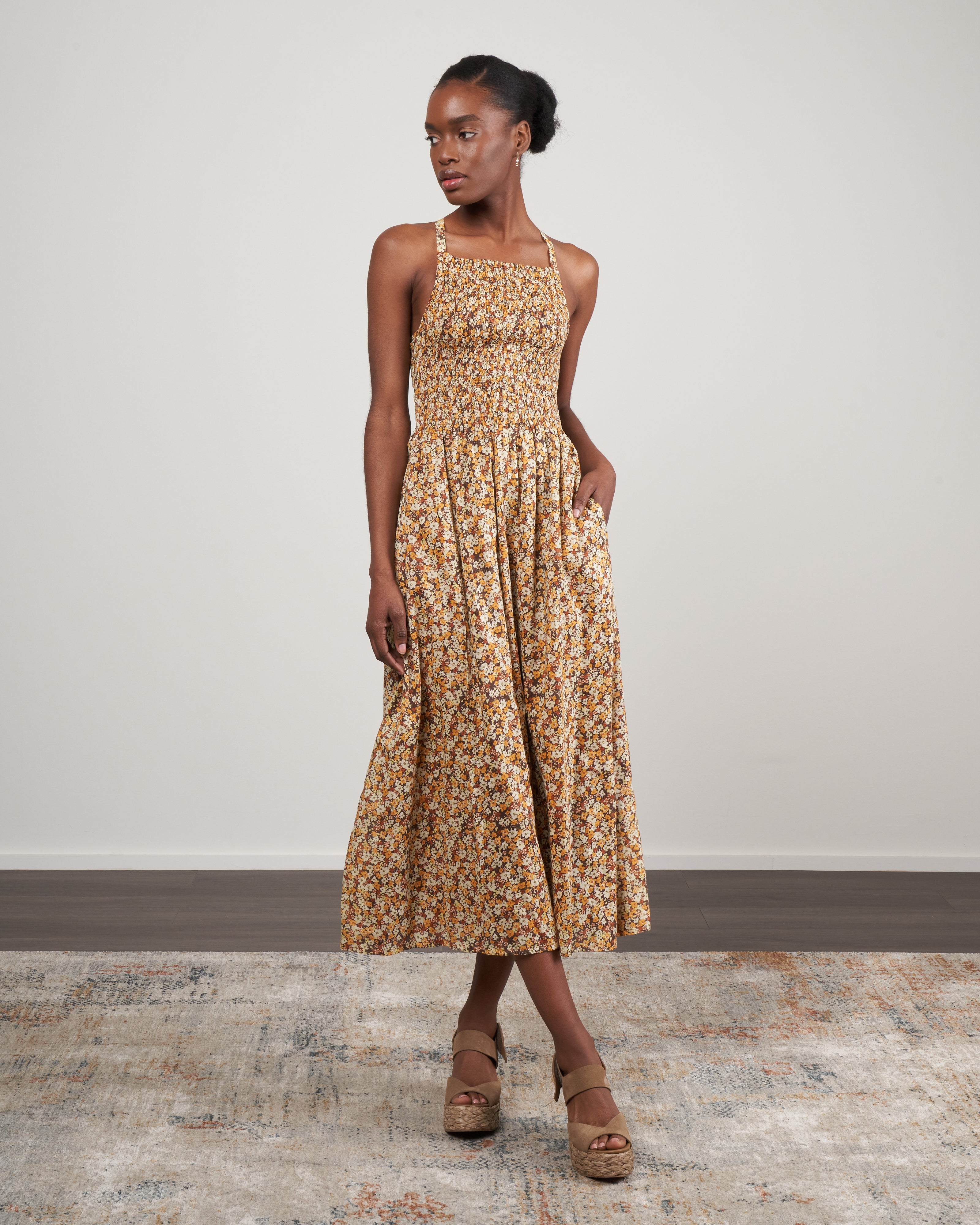 Faithfull Claretta Midi Dress Edelyn Floral Print Faithfull Claretta Midi Dress Edelyn Floral Print