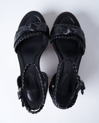 clarita woven clog 110 - black leather
