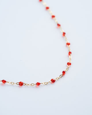 classic gigi yellow gold necklace 16.5" with ruby - gold