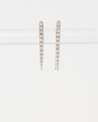 classic infinite tusk earrings with white pavé diamonds