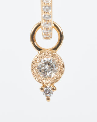 classic single diamond bezel charm - gold/diamonds