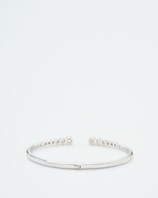 classic two-toned open bezel set diamond bangle