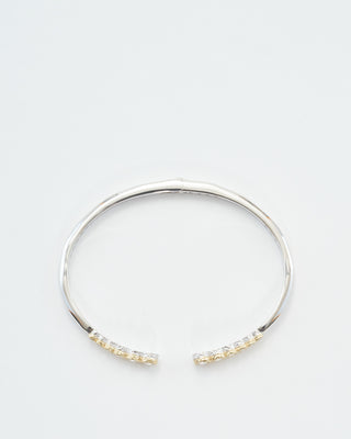 classic two-toned open bezel set diamond bangle