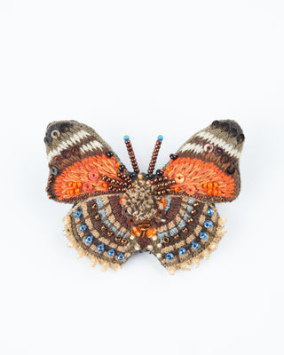 claudina orange butterfly brooch pin - orange