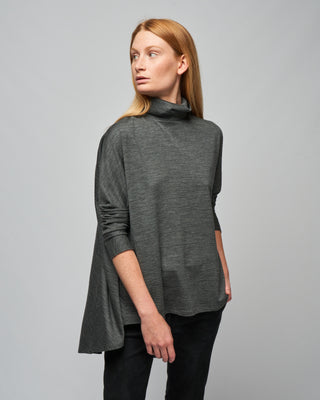 elyse flair high-neck top - charcoal