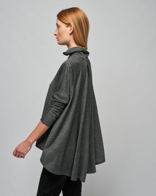 elyse flair high-neck top - charcoal