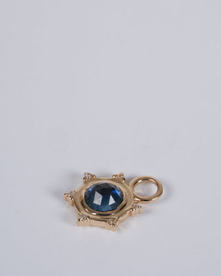 corn flower blue sapphire and diamond earring charm