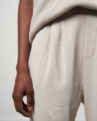 cotton narrow tuck pants - antique white 04