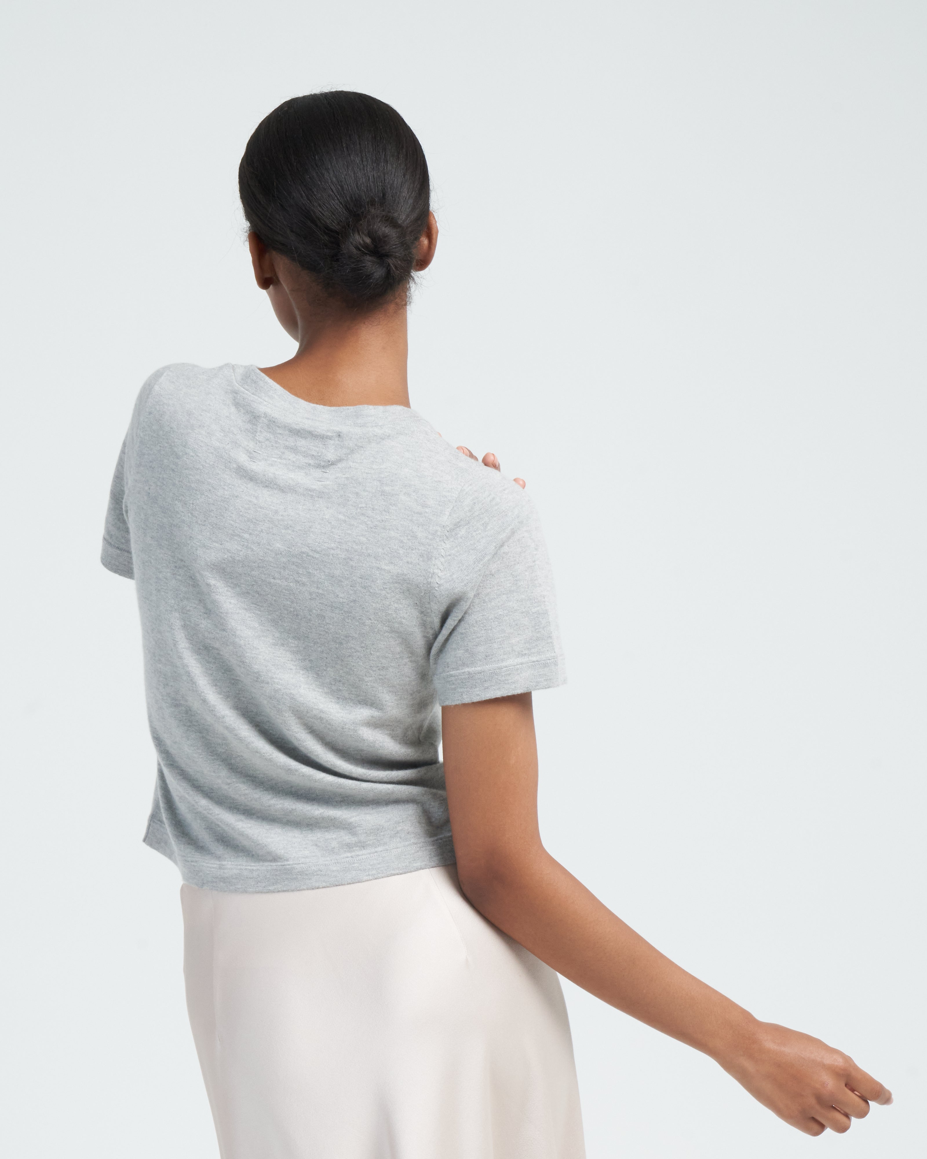 cotton cashmere tee - grey