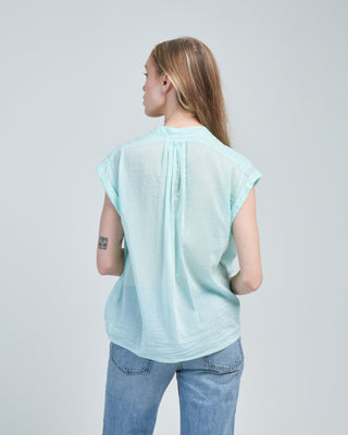 cotton silk voile short sleeve top