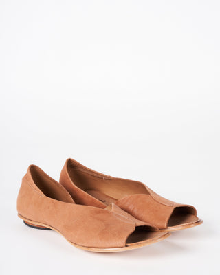 country - open toe shoe with brown sole - brown