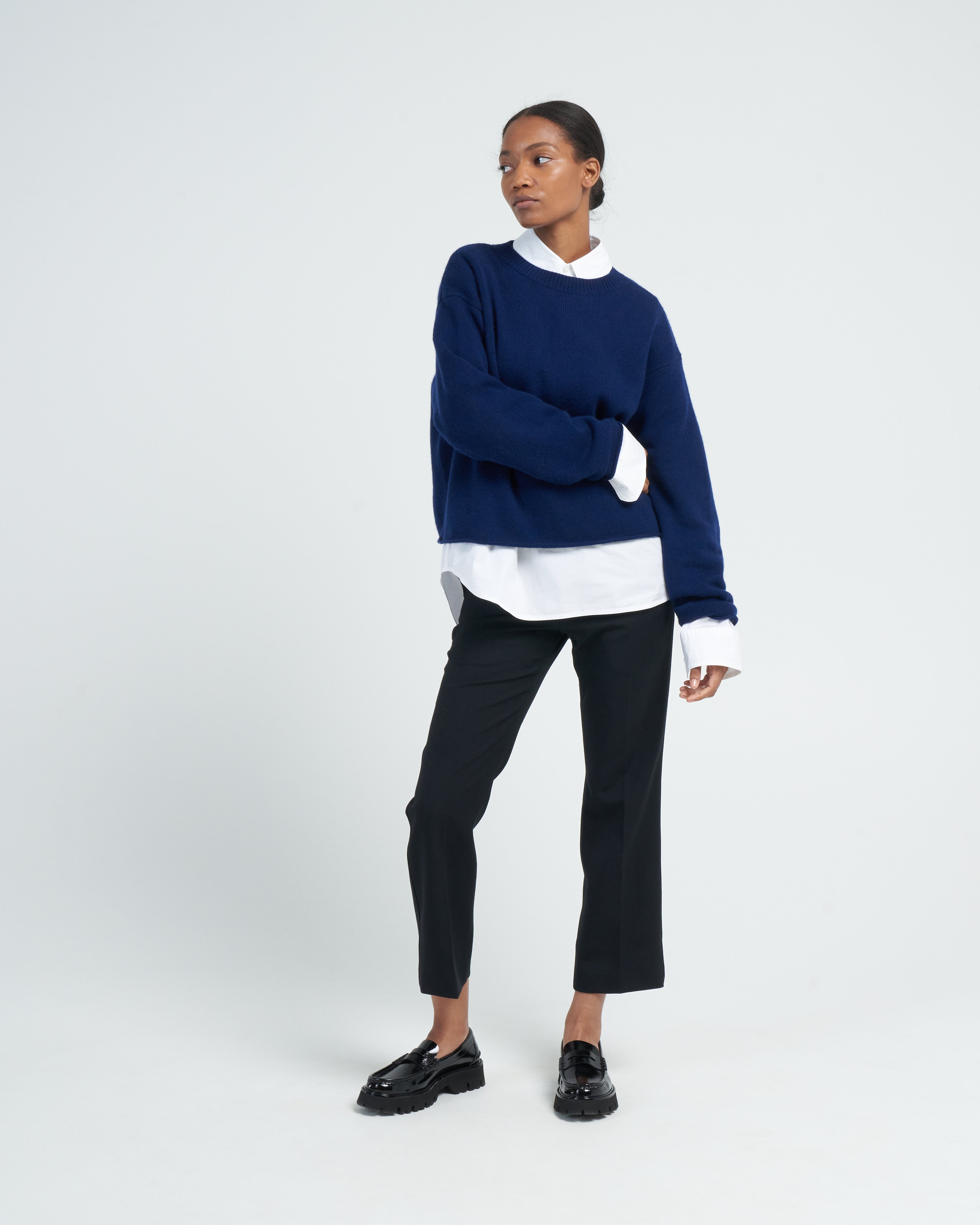 Sofie Dhoore Crew Neck Sweater Deep Sea Blue
