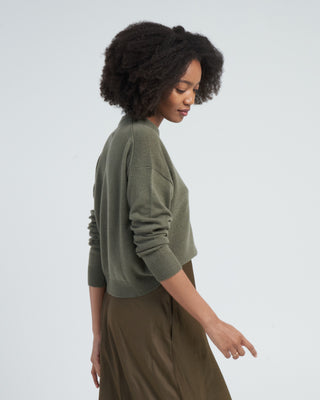 crewneck sweater - moss green