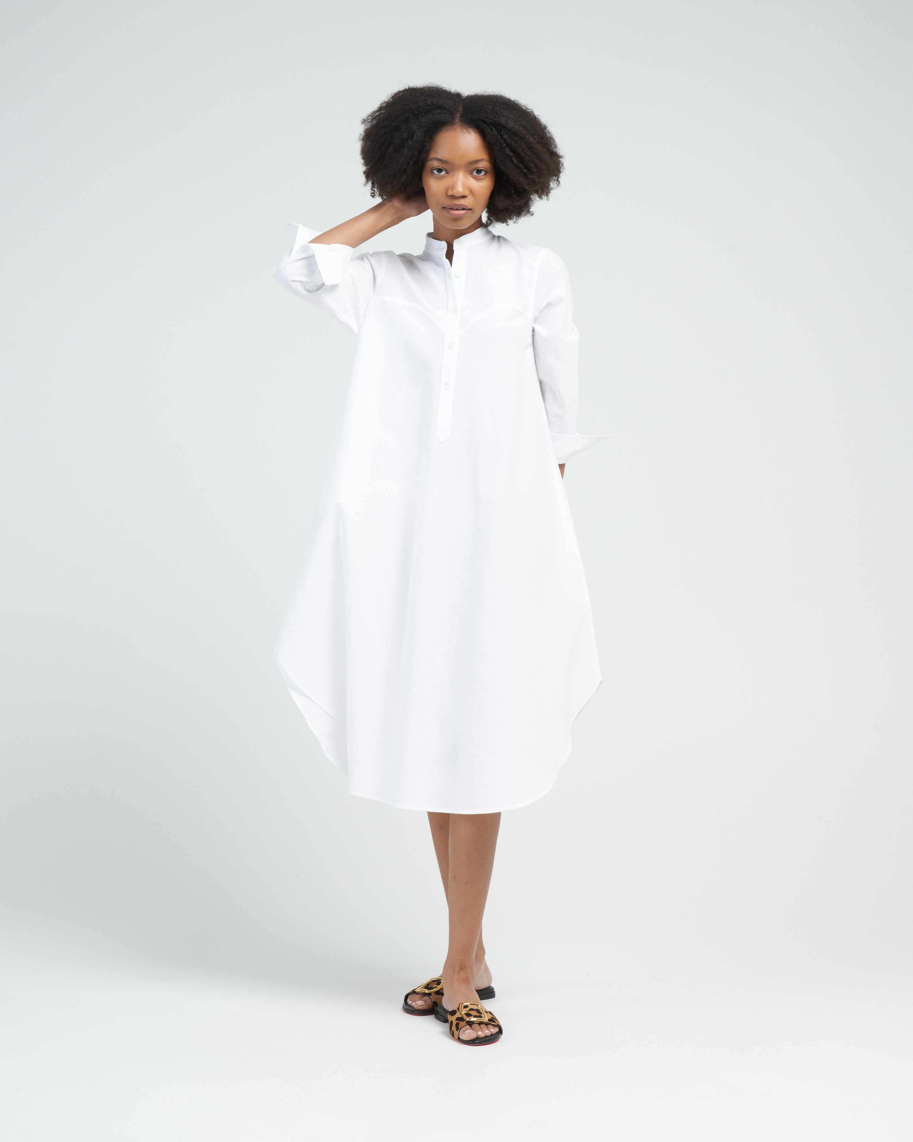 crinkle cotton shirt dress