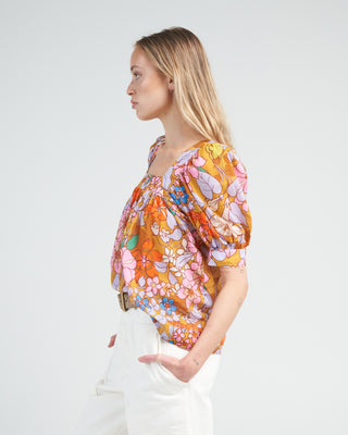 cropped square neck blouse - sixties floral