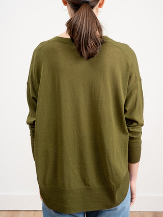 basic v-neck sweater - khaki