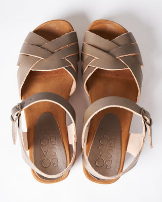 cuir b. veg kaki heel sandal clog - kaki leather