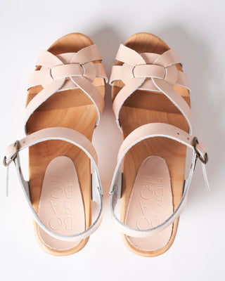 cuir vernis heel sandal clog - nude patent leather