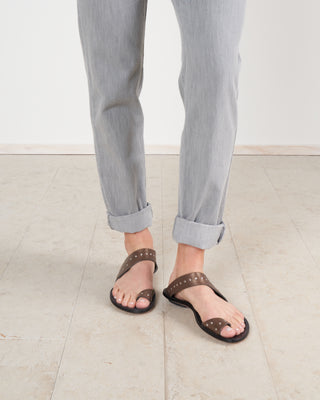 thong sandal - metallic thong/black sole sandal
