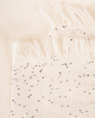 dalila wool silk scarf with pailettes - ivory