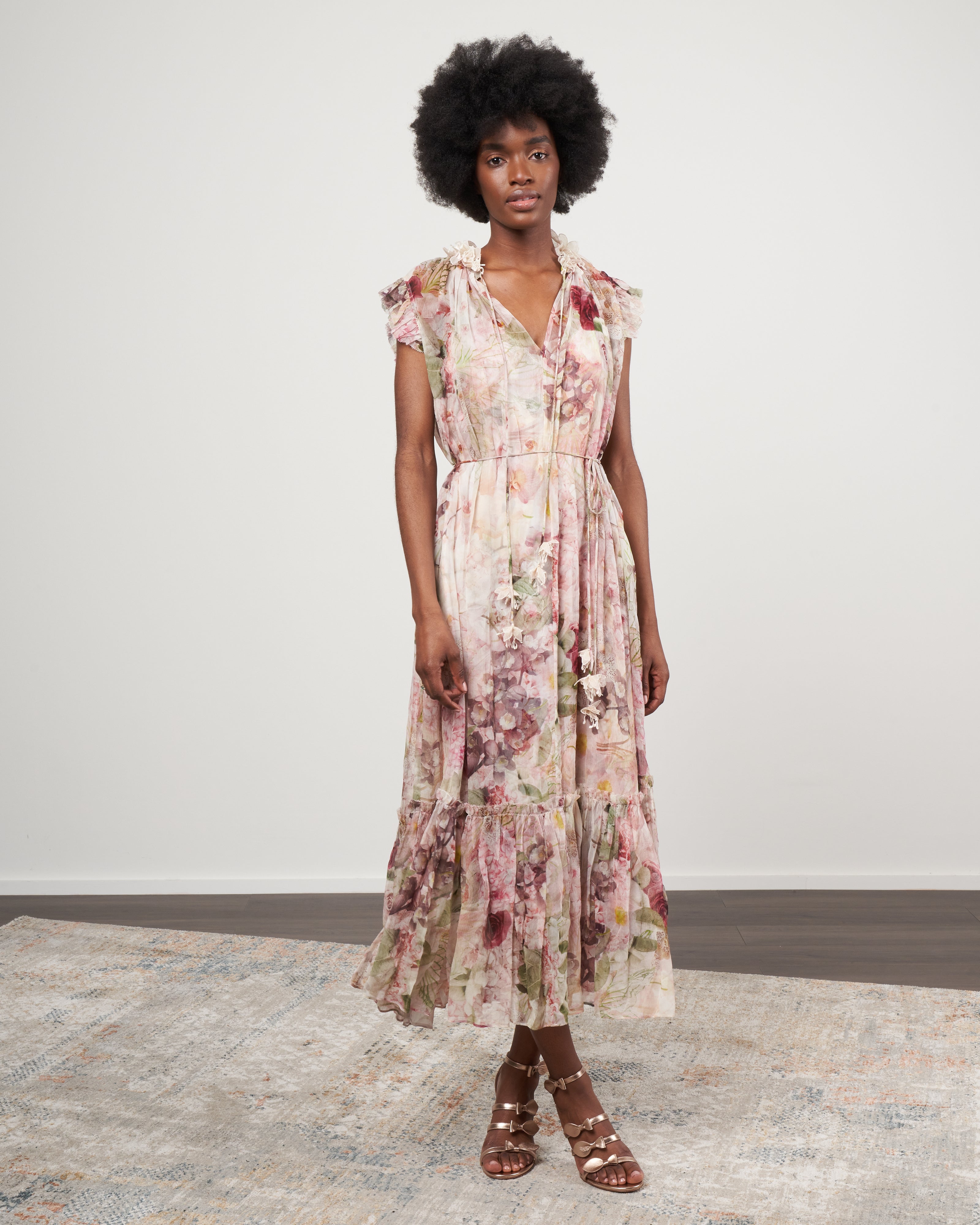 dancer flutter dress - alabaster garden floral dancer flutter dress - alabaster garden floral