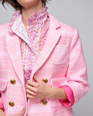 db patch pocket jacket - pastel pink jaquard