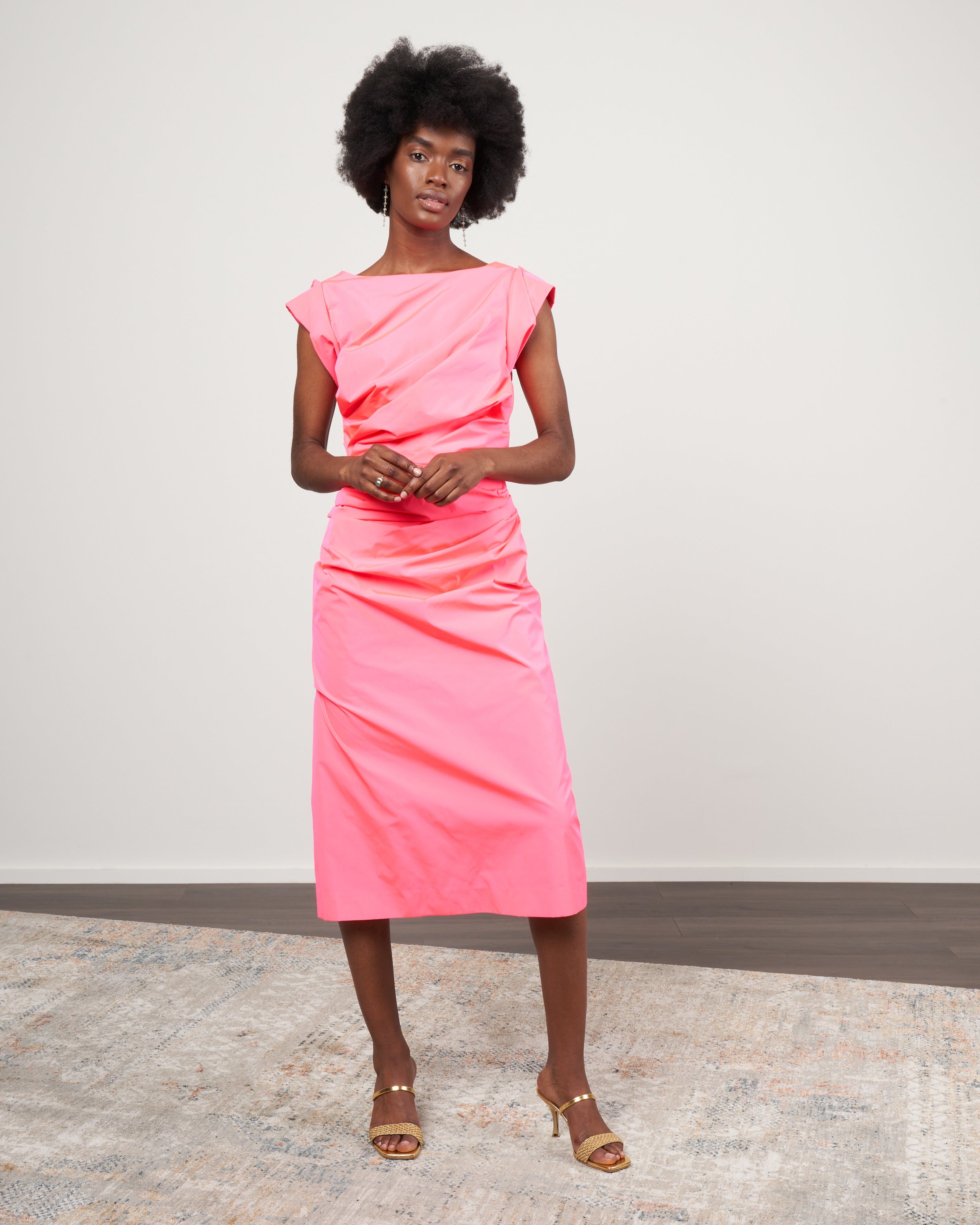 Dries Van Noten 02120-Dee 4318 W.W.Dress Neon Pink 299 Dries Van Noten 02120-Dee 4318 W.W.Dress Neon Pink 299