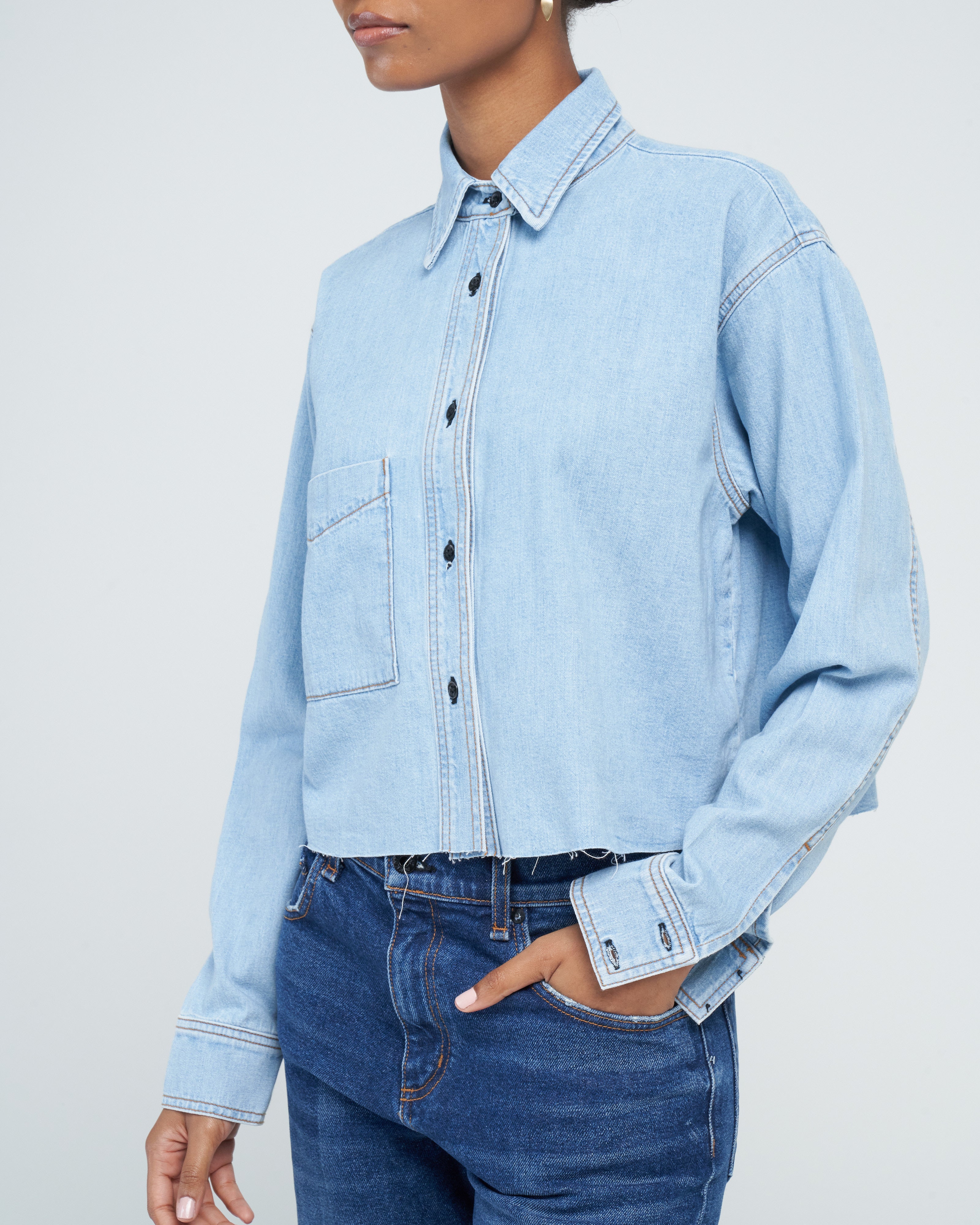 トップス ASKYY DENIM SHIRT Oversized Denim Shirt – ASKK NY