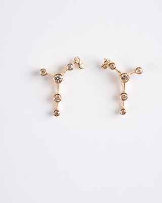 six diamonds constellation earrings - gold/diamond