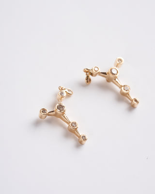 six diamonds constellation earrings - gold/diamond