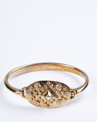 diamondback shield pyramid cuff - bronze