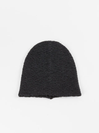 textured knit hat - black