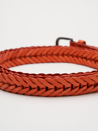 single link woven belt - orange