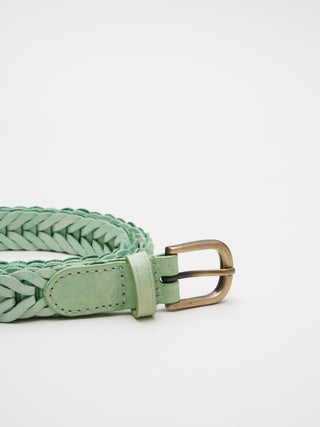 single link woven belt - verde