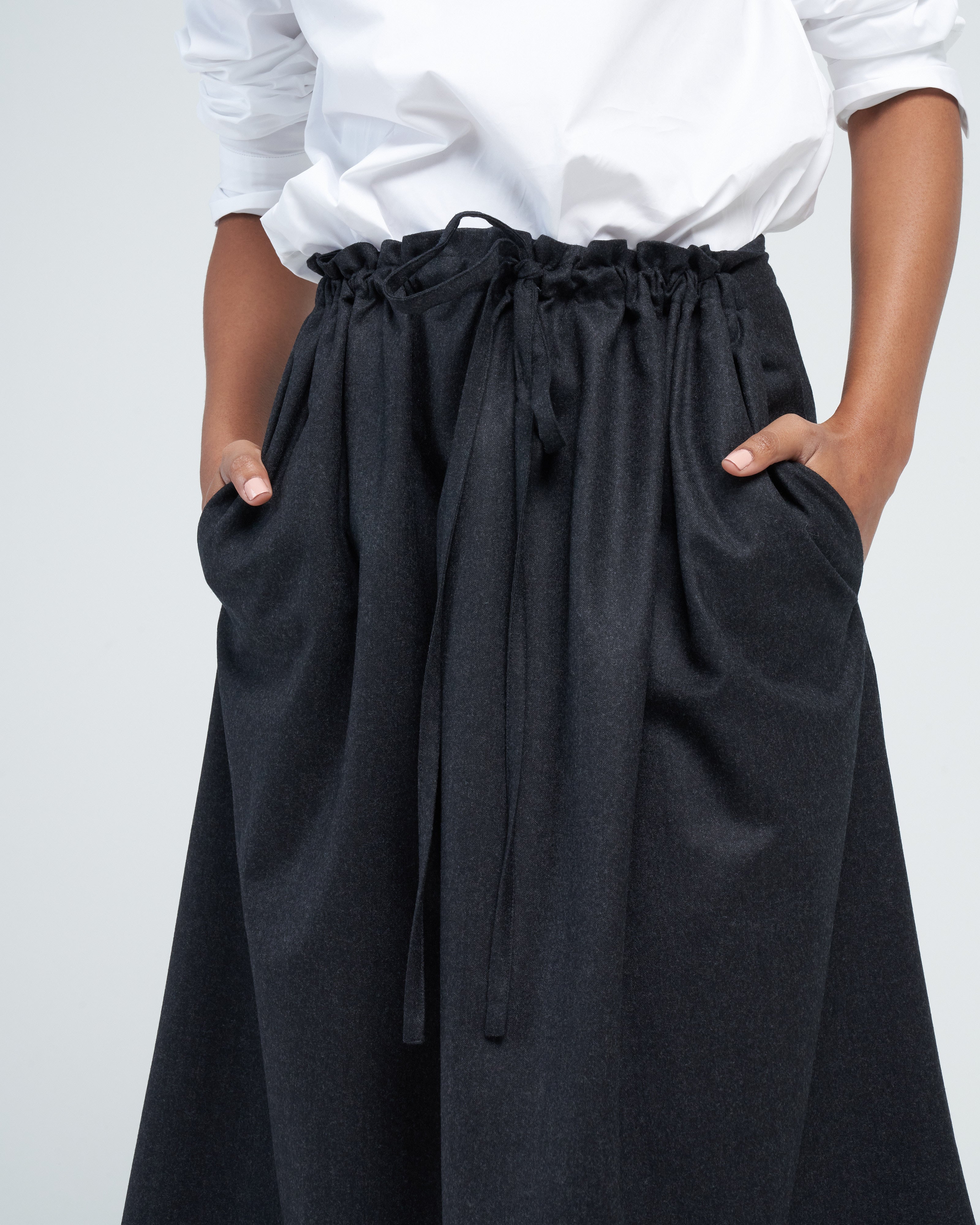 Atlantique Ascoli Drawstring Skirt Dark Grey Flannel