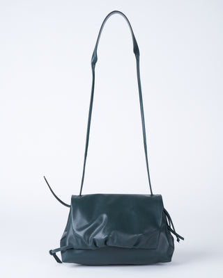 tumbled leather shoulder bag - dark green
