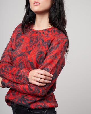 tania print sweater - red 352