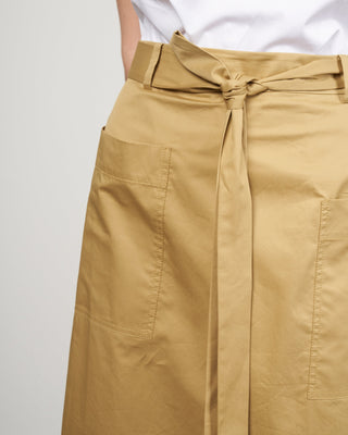 eco poplin lean back wrap skirt - khaki khaki